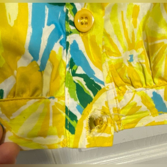 NWT AQUA Bloomingdale’s Lemon Smocked Cropped Top SMALL - Picture 5 of 15